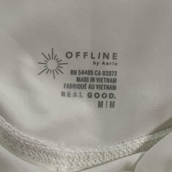 OFFLINE By Aerie M Real Me Ruched Flowy Short Air White Flowy Overlay - Picture 4 of 10
